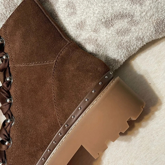 Steve Madden Rainer Lace Front Chunky Boots Suede NEW​​ - Picture 4 of 13